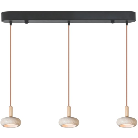 ΦΩΤΙΣΤΙΚΟ ΚΡΕΜΑΣΤΟ ΤΡΑΒΕΡΤΙΝΑ LED 3Χ5W ARTE ILLUMINA LITO