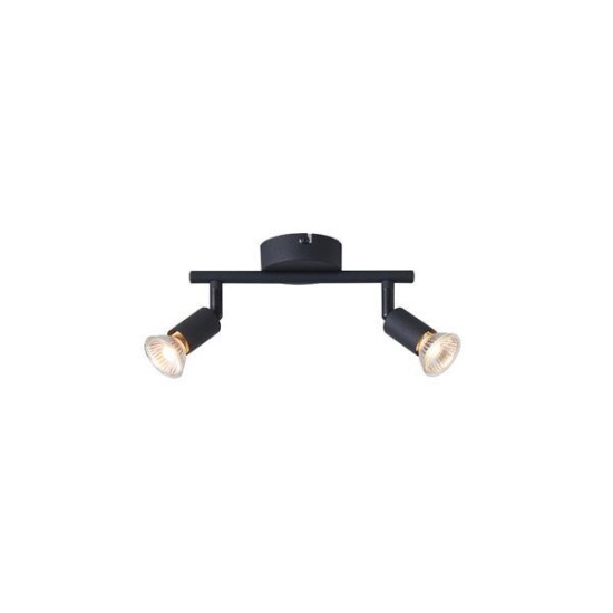 ΣΠΟΤ ΚΙΝΗΤΟ 2ΦΩΤΟ ΜΕΤΑΛΛΙΚΟ Max 7W 2XGU10 220X80X125mm ΜΑΥΡΟ ARTE ILLUMINA VORRAS