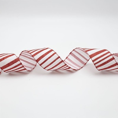 ΚΟΡΔΕΛΑ ΛΕΥΚΗ ΜΕ ΚΟΚΚΙΝΕΣ ΡΙΓΕΣ, 914x6.3cm