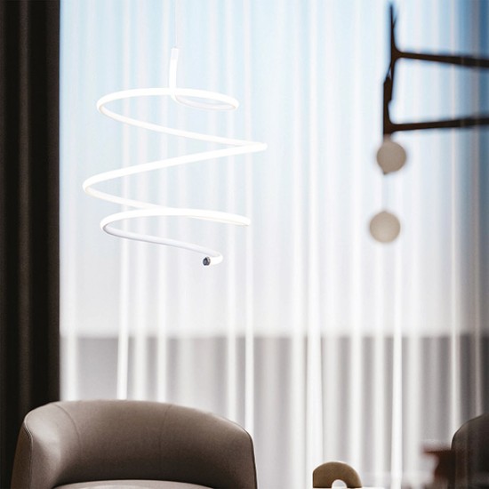 ΦΩΤΙΣΤΙΚΟ ΚΡΕΜΑΣΤΟ ΣΤΡΟΓΓΥΛΟ LED 40W  ΛΕΥΚΟ