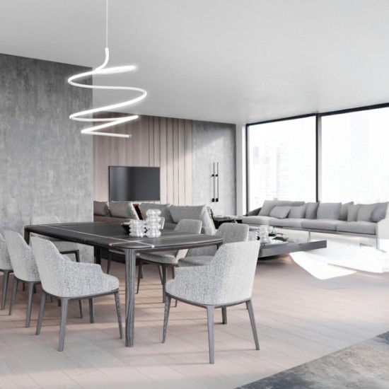 ΦΩΤΙΣΤΙΚΟ ΚΡΕΜΑΣΤΟ ΣΤΡΟΓΓΥΛΟ LED 40W  ΛΕΥΚΟ