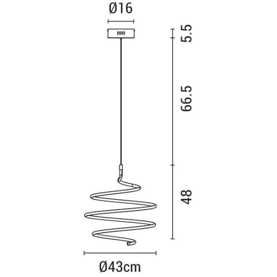 ΦΩΤΙΣΤΙΚΟ ΚΡΕΜΑΣΤΟ ΣΤΡΟΓΓΥΛΟ LED 60W ΧΡΥΣΟ