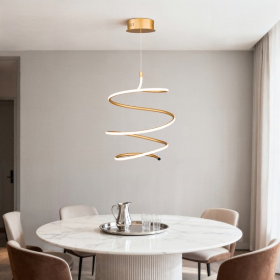 ΦΩΤΙΣΤΙΚΟ ΚΡΕΜΑΣΤΟ ΣΤΡΟΓΓΥΛΟ LED 60W ΧΡΥΣΟ