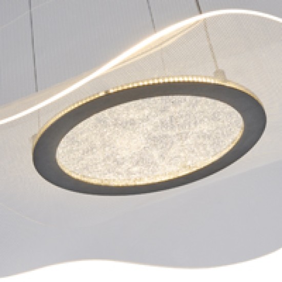 ΦΩΤΙΣΤΙΚΟ ΚΡΕΜΑΣΤΟ ΑΚΡΥΛΙΚΟ ΣΤΡΟΓΓΥΛO LED 36W 3240Lm 3000K Φ540X1250mm ΜΑΥΡΟFIRENZE