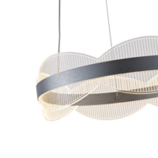 ΦΩΤΙΣΤΙΚΟ ΚΡΕΜΑΣΤΟ ΑΚΡΥΛΙΚΟ ΣΤΡΟΓΓΥΛΟ LED 48W Φ450mm 3000K 4320Lm ΑΣΗΜΙ ARTE ILLUMINA TORINO