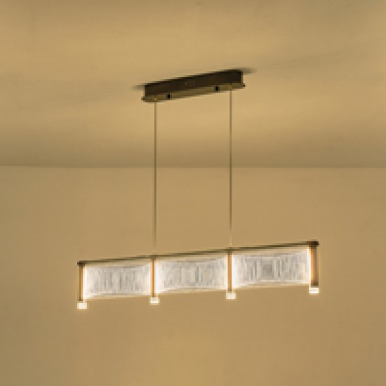 ΦΩΤΙΣΤΙΚΟ ΚΡΕΜΑΣΤΟ ΑΚΡΥΛΙΚΟ LED 40W 4320Lm 3000K 900X270X175mm Γαλλικό Χρυσό  RAVENA