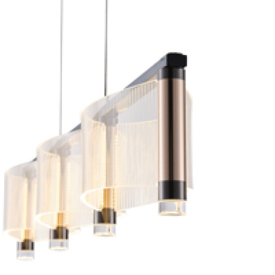 ΦΩΤΙΣΤΙΚΟ ΚΡΕΜΑΣΤΟ ΑΚΡΥΛΙΚΟ LED 40W 4320Lm 3000K 900X270X175mm Γαλλικό Χρυσό  RAVENA