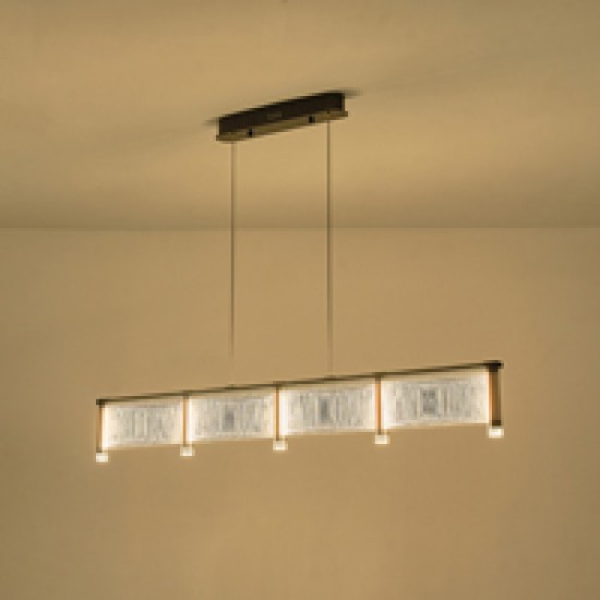 ΦΩΤΙΣΤΙΚΟ ΚΡΕΜΑΣΤΟ ΑΚΡΥΛΙΚΟ LED 60W 5400Lm 3000K 1200X270X175mm Γαλλικό Χρυσό  RAVENA