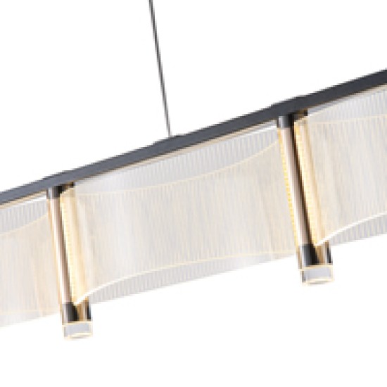 ΦΩΤΙΣΤΙΚΟ ΚΡΕΜΑΣΤΟ ΑΚΡΥΛΙΚΟ LED 60W 5400Lm 3000K 1200X270X175mm Γαλλικό Χρυσό  RAVENA