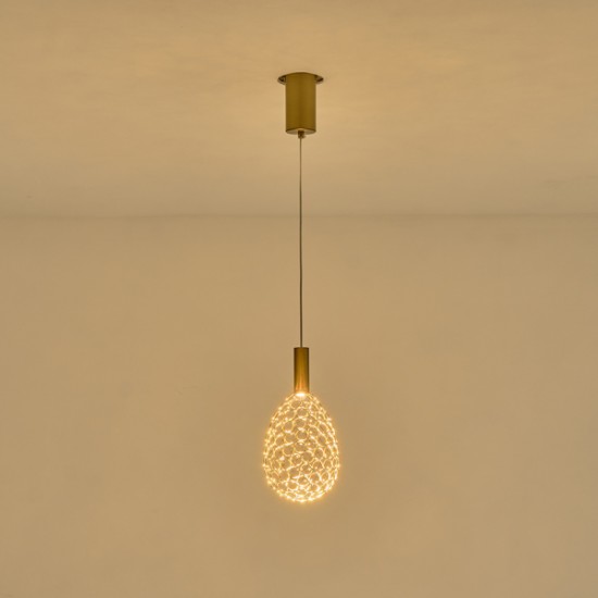 ΦΩΤΙΣΤΙΚΟ ΜΕΤΑΛΛΟ ΜΟΝΟΦΩΤΟ ΟΒΑΛ LED LED 6,3W 3000K 648Lm 140x1580mm ΧΡΥΣΟ ARTE ILLUMINA PERFORATO