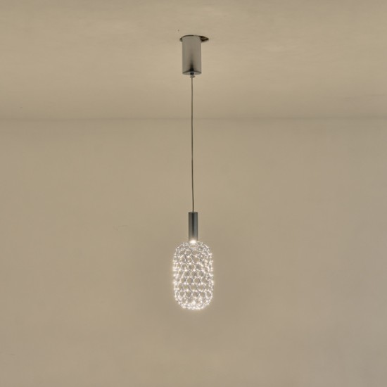 ΦΩΤΙΣΤΙΚΟ ΜΕΤΑΛΛΟ ΜΟΝΟΦΩΤΟ LED 6,3W 3000K 648Lm Φ200X1580mm ΑΣΗΜΙ ARTE ILLUMINA PERFORATO