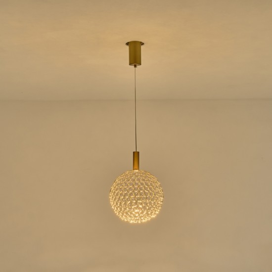 ΦΩΤΙΣΤΙΚΟ ΜΕΤΑΛΛΟ ΜΟΝΟΦΩΤΟ ΟΒΑΛ LED 6,3W 3000K 648Lm Φ250x1630mm ΧΡΥΣΟ ARTE ILLUMINA PERFORATO