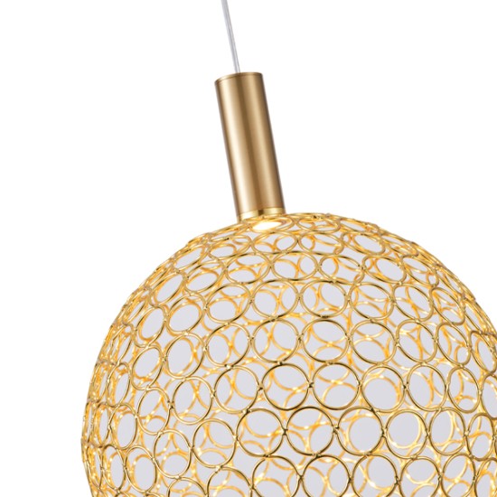 ΦΩΤΙΣΤΙΚΟ ΜΕΤΑΛΛΟ ΜΟΝΟΦΩΤΟ ΟΒΑΛ LED 6,3W 3000K 648Lm Φ250x1630mm ΧΡΥΣΟ ARTE ILLUMINA PERFORATO