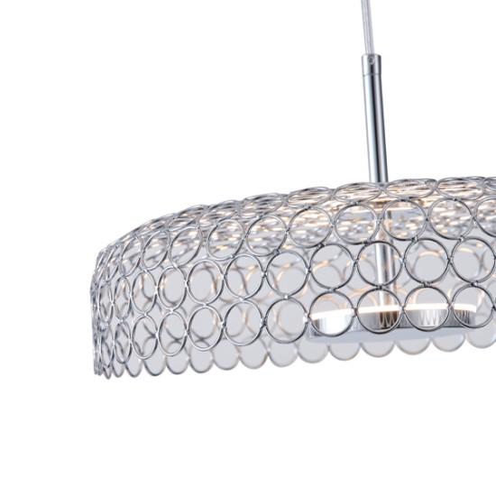 ΦΩΤΙΣΤΙΚΟ ΚΡΕΜΑΣΤΟ ΜΕΤΑΛΛΟ ΜΟΝΟΦΩΤΟ LED 10W 3000K 1080Lm Φ350x1390mm ΑΣΗΜΙ ARTE ILLUMINA PERFORATO