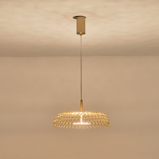 ΦΩΤΙΣΤΙΚΟ ΚΡΕΜΑΣΤΟ ΜΕΤΑΛΛΟ ΜΟΝΟΦΩΤΟ LED 10W 3000K 1080Lm Φ350x1400mm  ΧΡΥΣΟ ARTE ILLUMINA PERFORATO