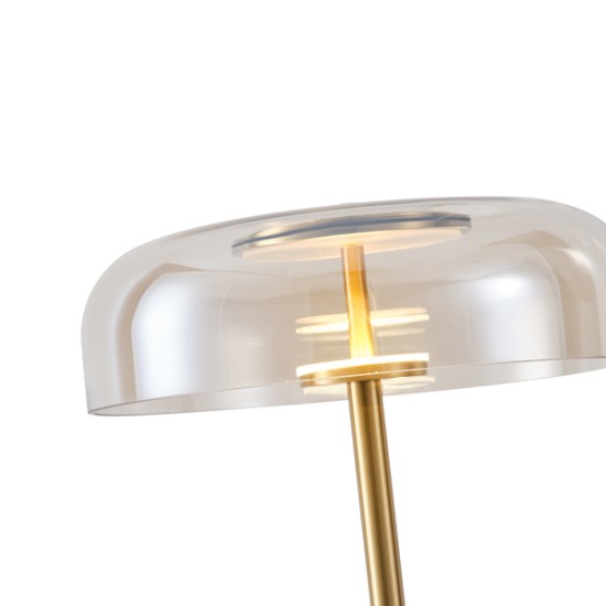 ΦΩΤΙΣΤΙΚΟ ΕΠΙΔΑΠΕΔΙΟ ΜΕΤΑΛΛΟ-ΓΥΑΛΙ 8W 3000K 960Lm Φ300x1350mm ΚΟΝΙΑΚ  ARTE ILLUMINA LOBBY