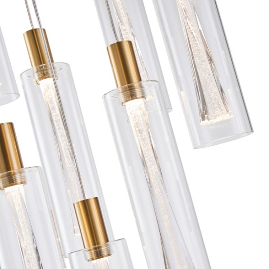 ΦΩΤΙΣΤΙΚΟ ΚΡΕΜΑΣΤΟ ΓΥΑΛΙ 9ΦΩΤΟ 60W 3000K 7200Lm Φ300mm ARTE ILLUMINA VIAL