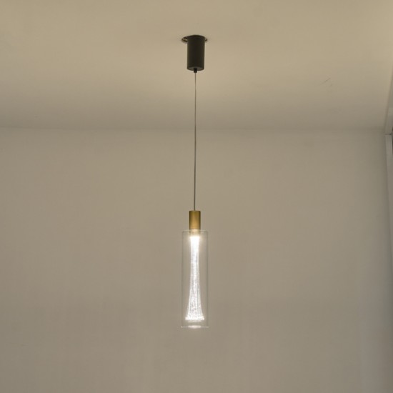 ΦΩΤΙΣΤΙΚΟ ΚΡΕΜΑΣΤΟ ΜΟΝΟΦΩΤΟ ΓΥΑΛΙ 7,6W 3000K 780Lm Φ90x1700mm ARTE ILLUMINA VIAL