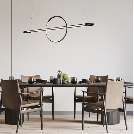 ΦΩΤΙΣΤΙΚΟ ΚΡΕΜΑΣΤΟ ΓΡΑΜΜΙΚΟ LED 45W 3000Κ  ΜΑΥΡΟ