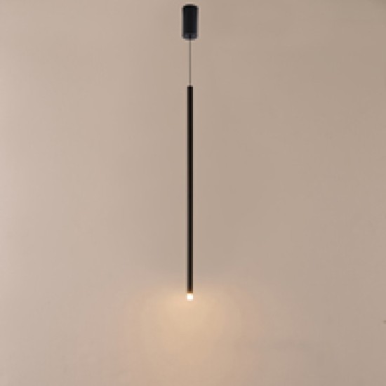 ΦΩΤΙΣΤΙΚΟ ΚΡΕΜΑΣΤΟ ΑΛΟΥΜΙΝΙΟ LED 3W 3000K  300Lm Φ60X1200mm ΜΑΥΡΟ ARTE ILLUMINA CASCADE