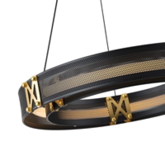 ΦΩΤΙΣΤΙΚΟ ΚΡΕΜΑΣΤΟ ΑΛΟΥΜΙΝΙΟ LED 21W 3000K 2100Lm 420X1200mm ΜΑΥΡΟ-ΧΡΥΣΟ  ARTE ILLUMINA LUIS