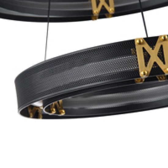 ΦΩΤΙΣΤΙΚΟ ΚΡΕΜΑΣΤΟ ΑΛΟΥΜΙΝΙΟ LED 62W 3000K 6200Lm 620X1200mm ΜΑΥΡΟ-ΧΡΥΣΟ ARTE ILLUMINA LUIS