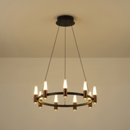 ΦΩΤΙΣΤΙΚΟ ΚΡΕΜΑΣΤΟ ΑΛΟΥΜΙΝΙΟ LED 43W 3000K 4300Lm Φ630XΗ1500mm ΜΑΥΡΟ-ΚΑΦΕ  ARTE ILLUMINA VELAS