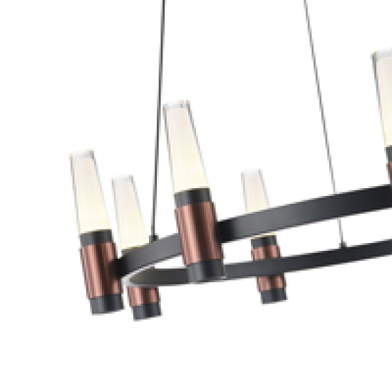 ΦΩΤΙΣΤΙΚΟ ΚΡΕΜΑΣΤΟ ΑΛΟΥΜΙΝΙΟ LED 43W 3000K 4300Lm Φ630XΗ1500mm ΜΑΥΡΟ-ΚΑΦΕ  ARTE ILLUMINA VELAS