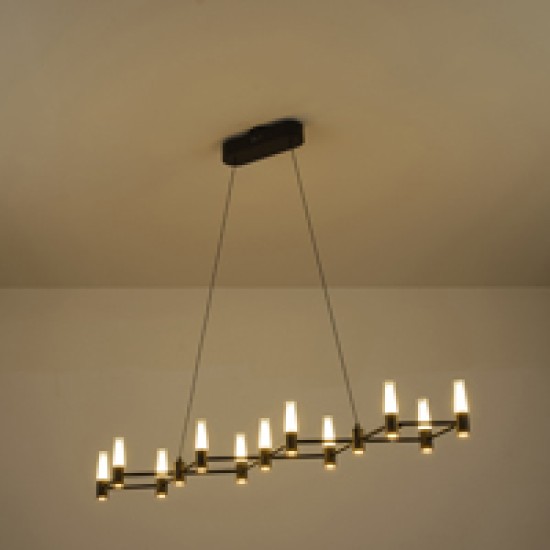 ΦΩΤΙΣΤΙΚΟ ΚΡΕΜΑΣΤΟ ΑΛΟΥΜΙΝΙO LED 58W 3000K 5800Lm 1200X1500mm  ΜΑΥΡΟ-ΧΡΥΣΟ ARTE ILLUMINA VELAS