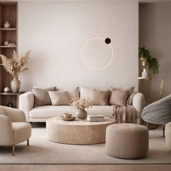 ΑΠΛΙΚΑ ΤΟΙΧΟΥ ΑΛΟΥΜΙΝΙΟ-ΣΙΛΙΚΟΝΗ ΣΤΡΟΓΓΥΛΗ LED 9W 1170Lm 3000K Φ300X338mm ΜΑΥΡΟ-ΜΠΡΟΝΖΕ  AERO