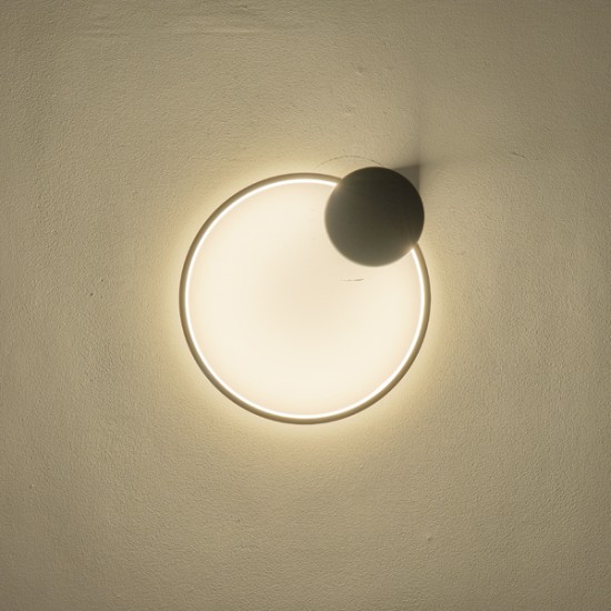 ΑΠΛΙΚΑ ΤΟΙΧΟΥ ΑΛΟΥΜΙΝΙΟ-ΣΙΛΙΚΟΝΗ ΣΤΡΟΓΓΥΛΗ LED 40W 5200Lm 3000K Φ1300X1385mm ΜΑΥΡΟ-ΜΠΡΟΝΖΕ  AERO