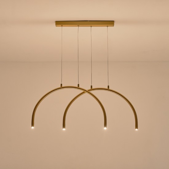 ΦΩΤΙΣΤΙΚΟ ΚΡΕΜΑΣΤΟ AΛΟΥΜΙΝΙΟ-METAΛΛΟ 2ΦΩΤΟ LED 10W 896Lm 3000K 840X20X1500mm ΜΠΡΟΝΖΕ  APSIS