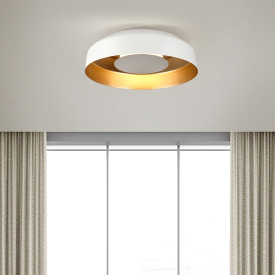 ΠΛΑΦΟΝΙΕΡΑ ΟΡΟΦΗΣ ΜΕΤΑΛΛΟ-ΑΚΡΥΛΙΚΟ ΣΤΡΟΓΓΥΛΗ LED 20W 1482Lm 3000K Φ400X120mm ΛΕΥΚΟ-ΧΡΥΣΟ  STIGMA