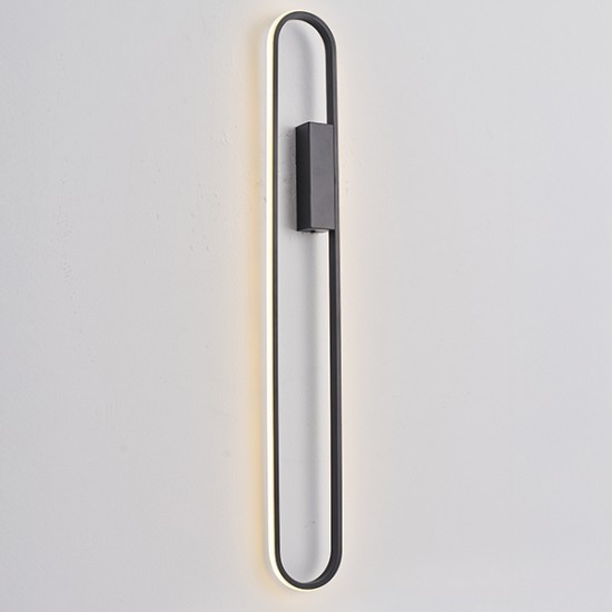 ΑΠΛΙΚΑ ΤΟΙΧΟΥ ΑΛΟΥΜΙΝΙΟ LED 18W 2340Lm 3000K 100x800mm ΜΑΥΡΟ ARTE ILLUMINA ELIX