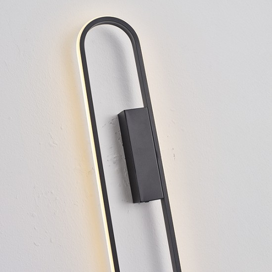 ΑΠΛΙΚΑ ΤΟΙΧΟΥ ΑΛΟΥΜΙΝΙΟ LED 18W 2340Lm 3000K 100x800mm ΜΑΥΡΟ ARTE ILLUMINA ELIX