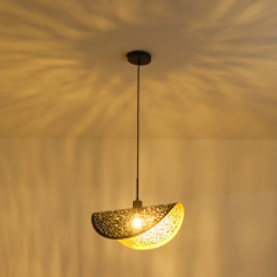 ΦΩΤΙΣΤΙΚΟ ΚΡΕΜΑΣΤΟ ΜΕΤΑΛΛΟ ΜΟΝΟΦΩΤΟ 1XE27 Max 15W 450X250X1680mm ΜΑΥΡΟ-ΧΡΥΣΟ  GALILEA