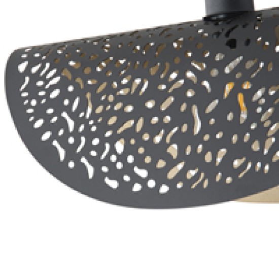 ΦΩΤΙΣΤΙΚΟ ΚΡΕΜΑΣΤΟ ΜΕΤΑΛΛΟ ΜΟΝΟΦΩΤΟ 1XE27 Max 15W 450X250X1680mm ΜΑΥΡΟ-ΧΡΥΣΟ  GALILEA