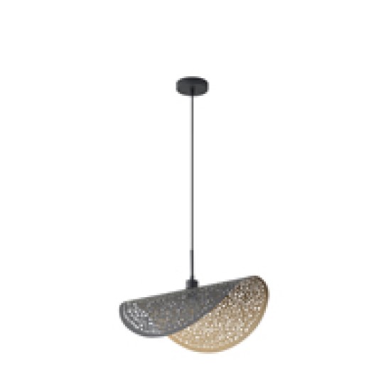 ΦΩΤΙΣΤΙΚΟ ΚΡΕΜΑΣΤΟ ΜΕΤΑΛΛΟ ΜΟΝΟΦΩΤΟ 1XE27 Max 15W 600X300X1680mm ΜΑΥΡΟ-ΧΡΥΣΟ  GALILEA