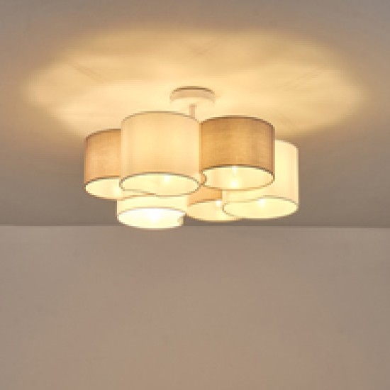 ΦΩΤΙΣΤΙΚΟ ΚΡΕΜΑΣΤΟ ΥΦΑΣΜΑ 6ΦΩΤΟ 6XE14 Φ580mm MAX 15W ΛΕΥΚΟ ARTE ILLUMINA CLOUD