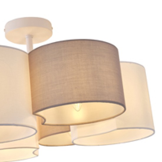 ΦΩΤΙΣΤΙΚΟ ΚΡΕΜΑΣΤΟ ΥΦΑΣΜΑ 6ΦΩΤΟ 6XE14 Φ580mm MAX 15W ΛΕΥΚΟ ARTE ILLUMINA CLOUD