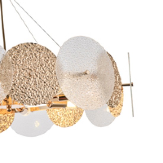 ΦΩΤΙΣΤΙΚΟ ΚΡΕΜΑΣΤΟ 8XE14 ΜΑΧ 40W Φ700H690mm ΧΡΥΣΟ ARTE ILLUMINA GLOW