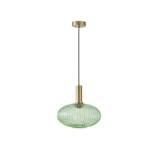 ΦΩΤΙΣΤΙΚΟ ΚΡΕΜΑΣΤΟ ΑΝΑΓΛΥΦΟ ΓΥΑΛΙ 1XΕ27 MAX 15W Φ300X171X1200mm ΠΡΑΣΙΝΟ ARTE ILLUMINA TOPAZ