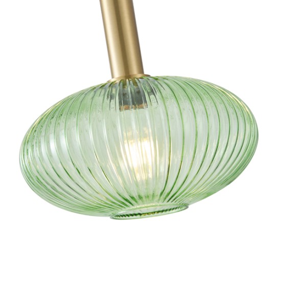 ΦΩΤΙΣΤΙΚΟ ΚΡΕΜΑΣΤΟ ΑΝΑΓΛΥΦΟ ΓΥΑΛΙ 1XΕ27 MAX 15W Φ300X171X1200mm ΠΡΑΣΙΝΟ ARTE ILLUMINA TOPAZ