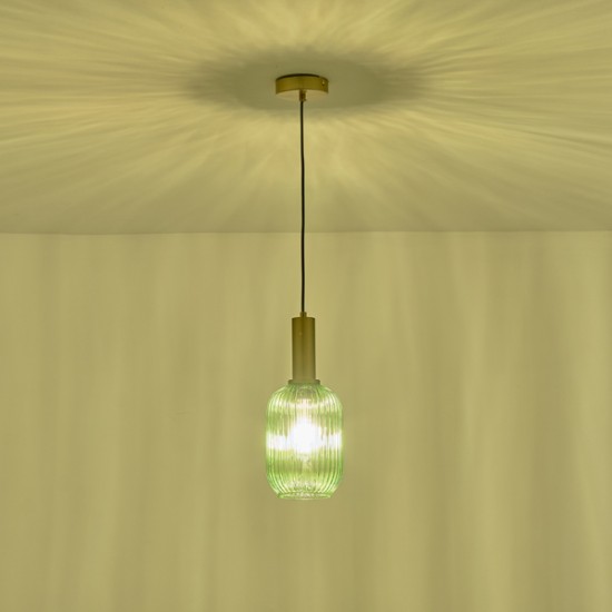 ΦΩΤΙΣΤΙΚΟ ΚΡΕΜΑΣΤΟ ΑΝΑΓΛΥΦΟ ΓΥΑΛΙ 1XΕ27 MAX 15W 130X200X1200mm ΠΡΑΣΙΝΟ ARTE ILLUMINA TOPAZ