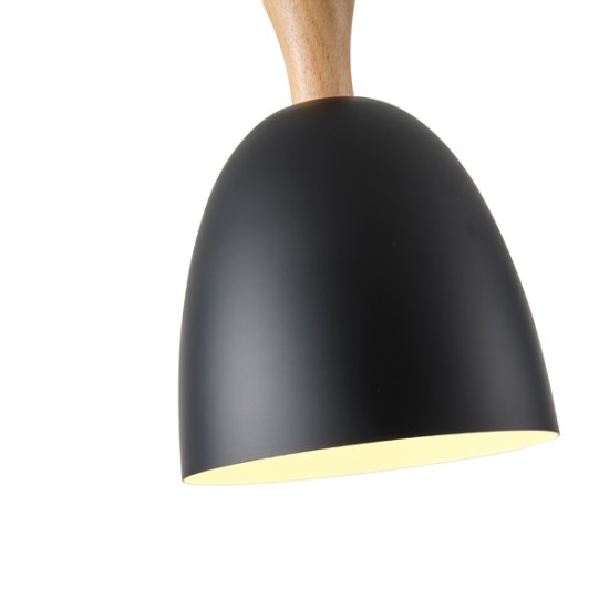 ΦΩΤΙΣΤΙΚΟ ΚΡΕΜΑΣΤΟ ΜΕΤΑΛΛΟ-ΞΥΛΟ ΣΤΡΟΓΓΥΛΟ ΜΟΝΟΦΩΤΟ 1XΕ27 Max 15W Φ230X1370mm ΜΑΥΡΟ-ΞΥΛΟ  SIMPLO