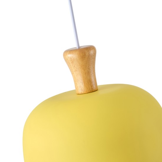 ΦΩΤΙΣΤΙΚΟ ΚΡΕΜΑΣΤΟ ΜΕΤΑΛΛΟ-ΞΥΛΟ ΣΤΡΟΓΓΥΛΟ ΜΟΝΟΦΩΤΟ 1XΕ27 Max 15W Φ270X1300mm ΚΙΤΡΙΝΟ-ΞΥΛΟ  SMOOTH