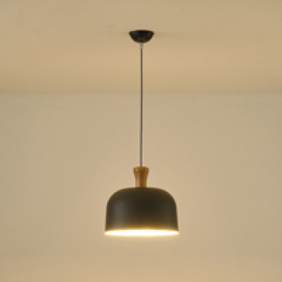 ΦΩΤΙΣΤΙΚΟ ΚΡΕΜΑΣΤΟ ΜΕΤΑΛΛΟ-ΞΥΛΟ ΣΤΡΟΓΓΥΛΟ ΜΟΝΟΦΩΤΟ 1XΕ27 Max 15W Φ270X1300mm ΛΕΥΚΟ-ΞΥΛΟ  SMOOTH