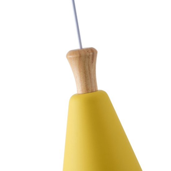 ΦΩΤΙΣΤΙΚΟ ΚΡΕΜΑΣΤΟ ΜΕΤΑΛΛΟ-ΞΥΛΟ ΜΟΝΟΦΩΤΟ 1XΕ27 Max 15W Φ200X1380mm ΚΙΤΡΙΝΟ-ΞΥΛΟ  OPACO