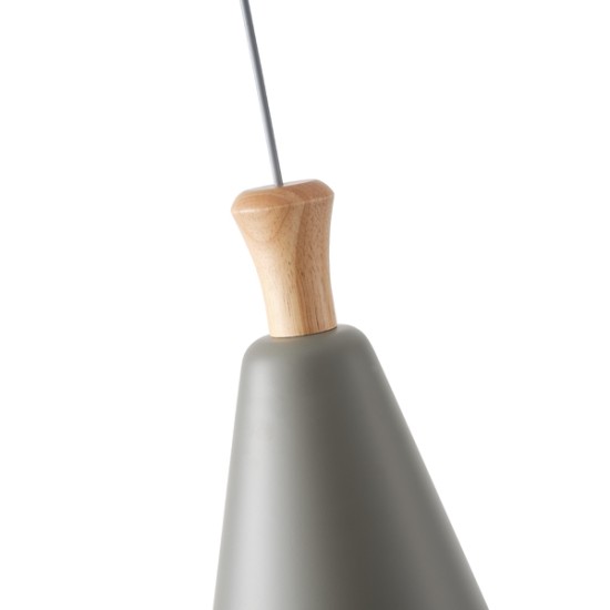 ΦΩΤΙΣΤΙΚΟ ΚΡΕΜΑΣΤΟ ΜΕΤΑΛΛΟ-ΞΥΛΟ ΜΟΝΟΦΩΤΟ 1XΕ27 Max 15W Φ200X1380mm ΓΚΡΙ-ΞΥΛΟ  OPACO