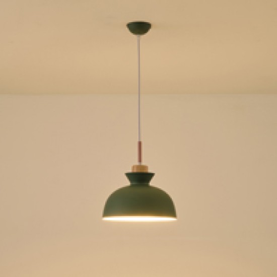 ΦΩΤΙΣΤΙΚΟ ΚΡΕΜΑΣΤΟ ΜΕΤΑΛΛΟ-ΞΥΛΟ ΜΟΝΟΦΩΤΟ 1XE27 Max 15W Φ280X1234mm ΠΡΑΣΙΝΟ-ΛΕΥΚΟ-ΞΥΛΟ  DIGNITY